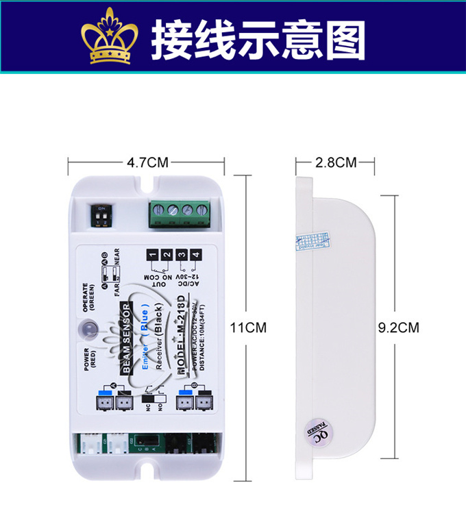 蓋卓防夾安全光線紅外對射自動門單雙束218D