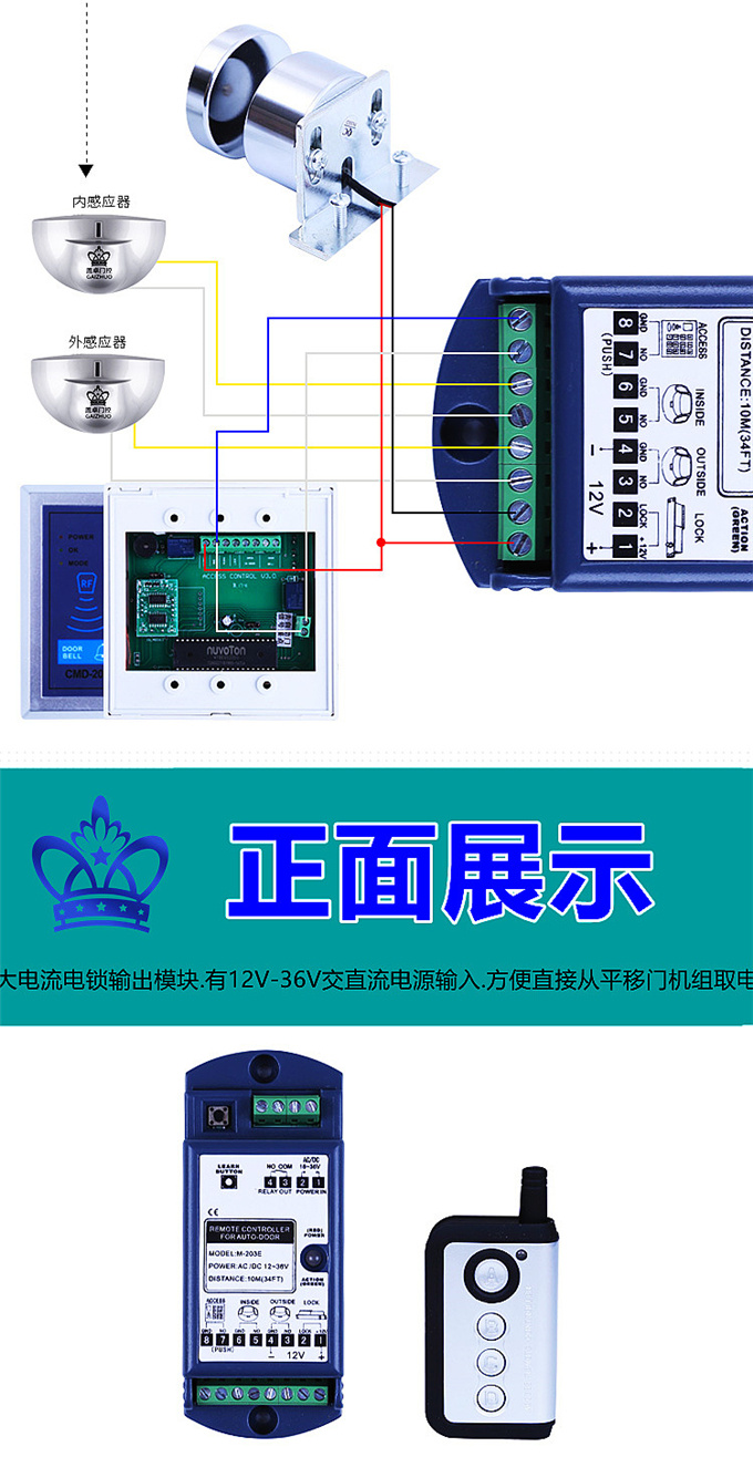 蓋卓遙控器自動門玻璃門多功能擴展器模塊203E